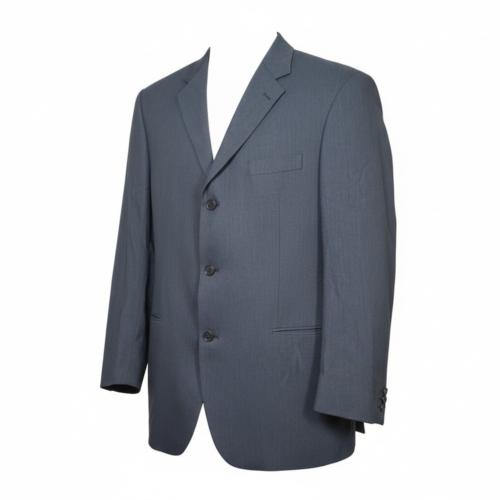 Hugo Boss Men's‎ Einstein Charcoal Wool Blazer Jacket 44L Dark Acadamia Office